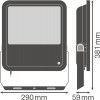 FLOOD LED PFM 125W/4000K SYM100SL BK LEDV